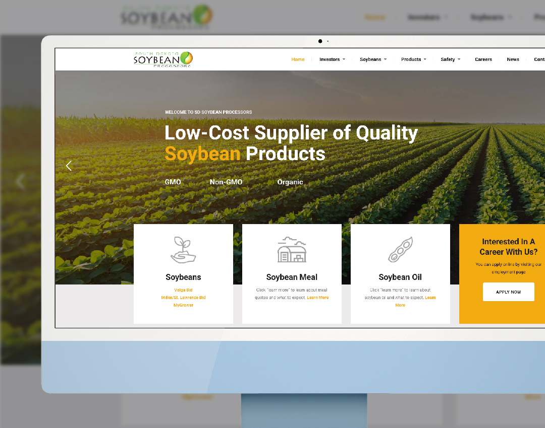 Website for low-cost quality soybean products supplier.