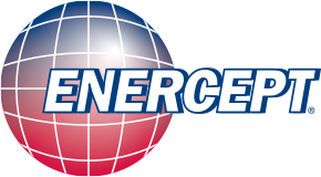 Enercept logo with globe design.